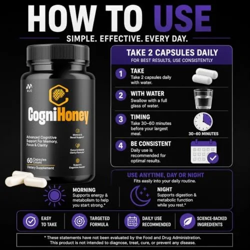 How to take Cognihoney - daily honey-based capsule with water